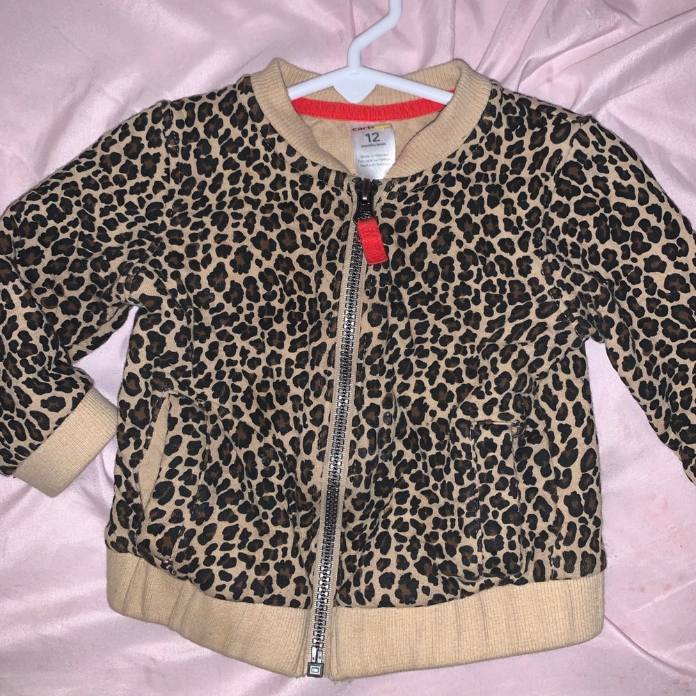 Carter’s baby girl leopard jacket size 12 mo